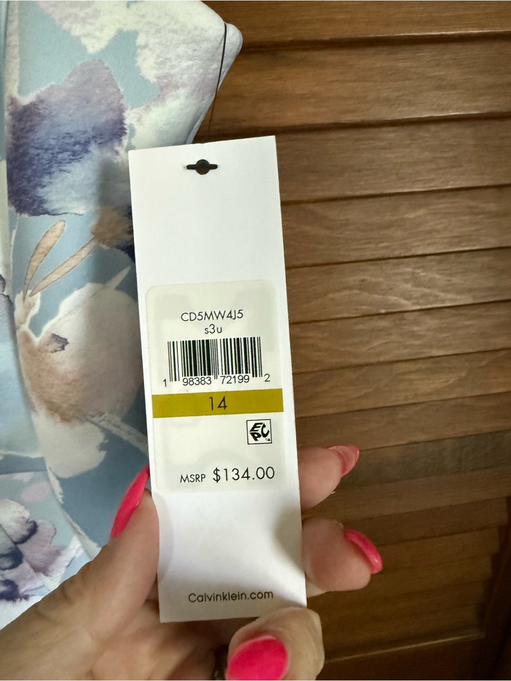 Calvin Klein Pastel Floral V-Neck Midi Dress - Picture 4 of 5